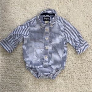 Osh Kosh boy’s blue & white striped bodysuit.